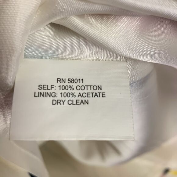 David Meister White Matchstick Print Cotton Sleeveless Sheath Dress Size 2 - Picture 7 of 11